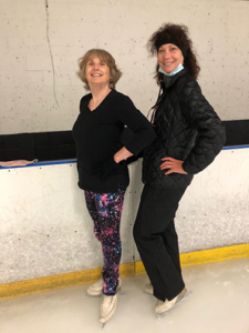 Marsha Stout, 73-year-old ice skater, with her coach